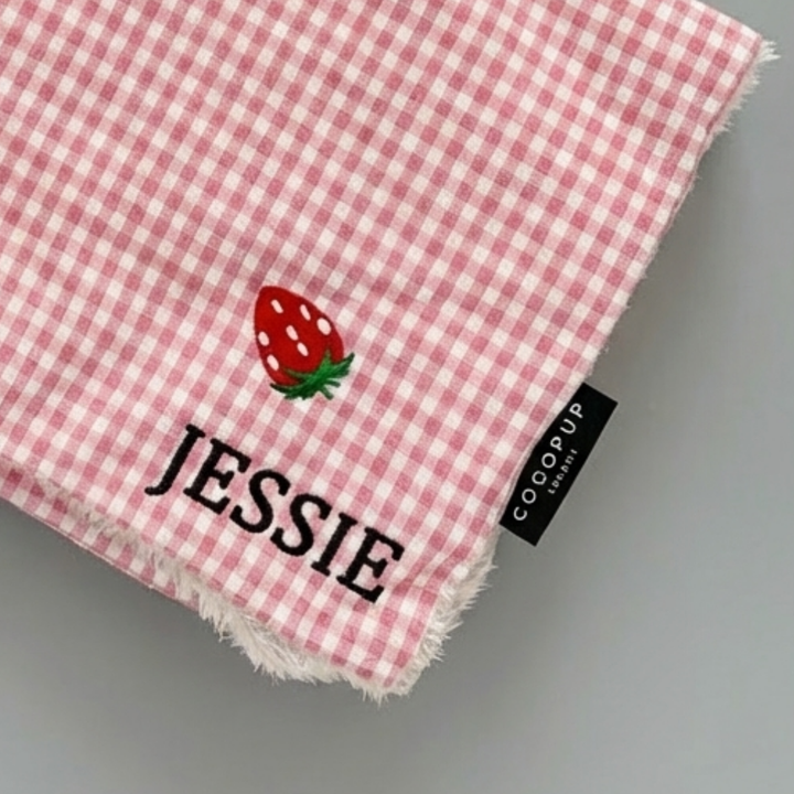 PERSONALISED Blanket - Strawberry Picnic Pup