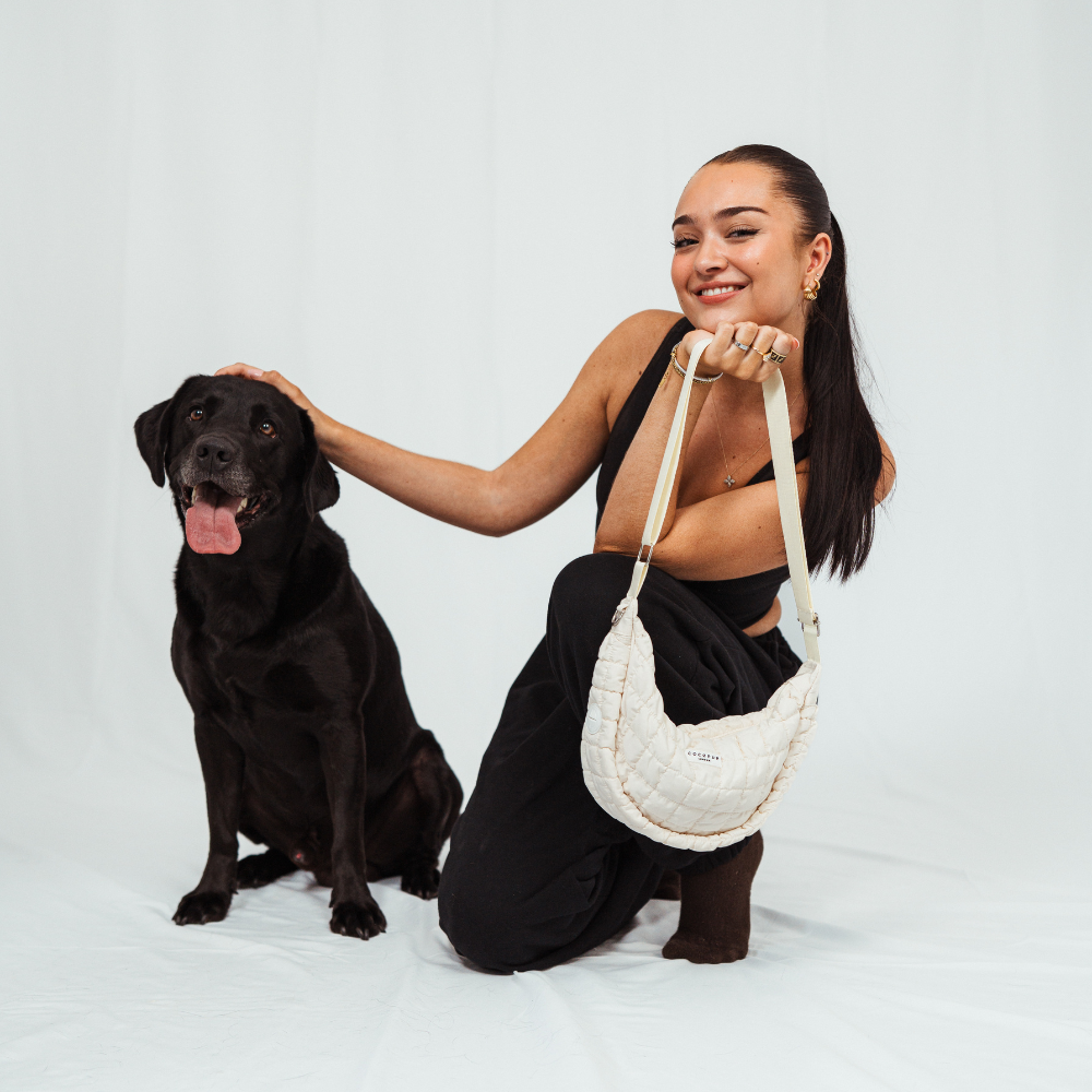 Crossbody Crescent Dog Walking Bag - Cloud