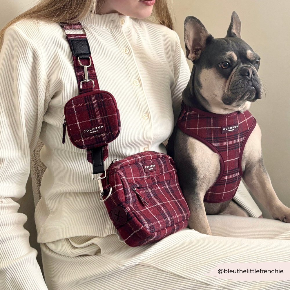 Mulberry Plaid Dog Walking Bag Bundle - Mulberry Plaid