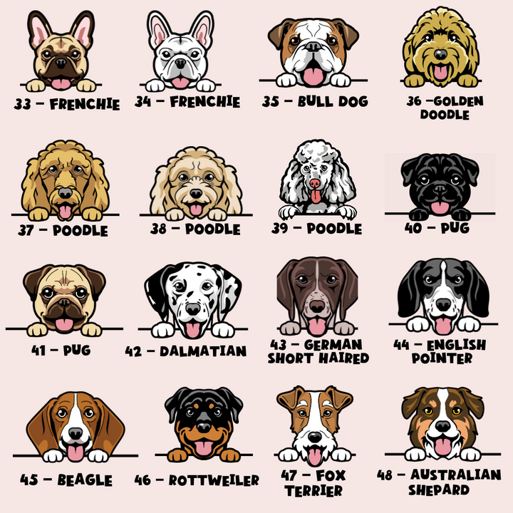 Personalised Dog Cartoon ID Tag - Seashells