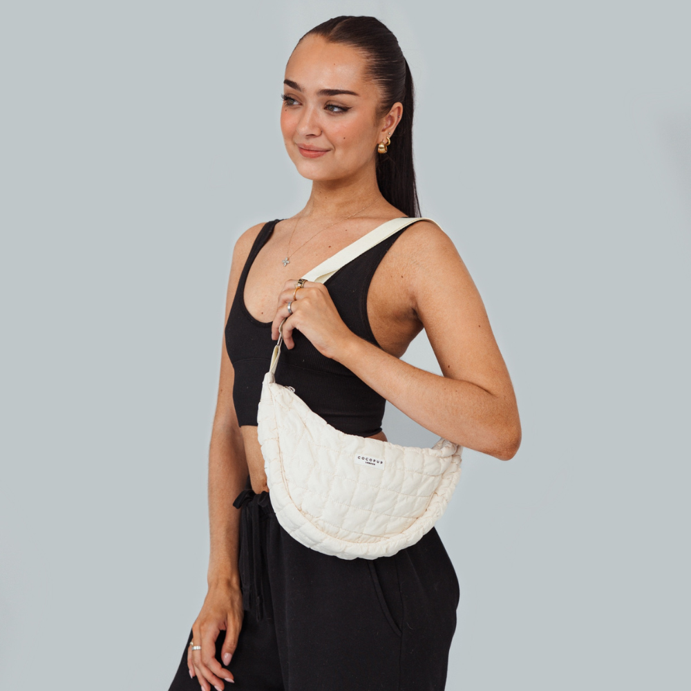 Crossbody Crescent Dog Walking Bag Bundle - Cloud