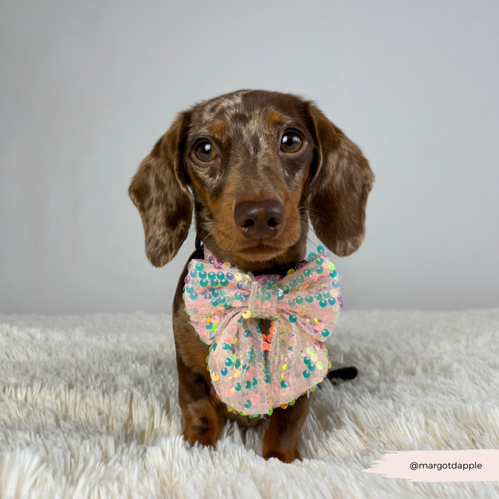 Limited Edition LUXE Party Rose Gold Sequin Sailor Bow Tie