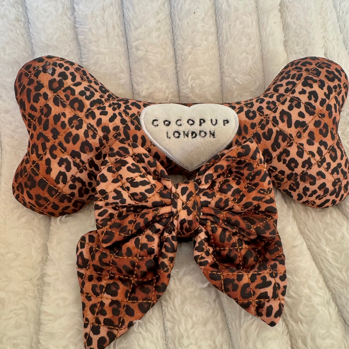 Quilted Leopard Pup Sailor Bow Tie