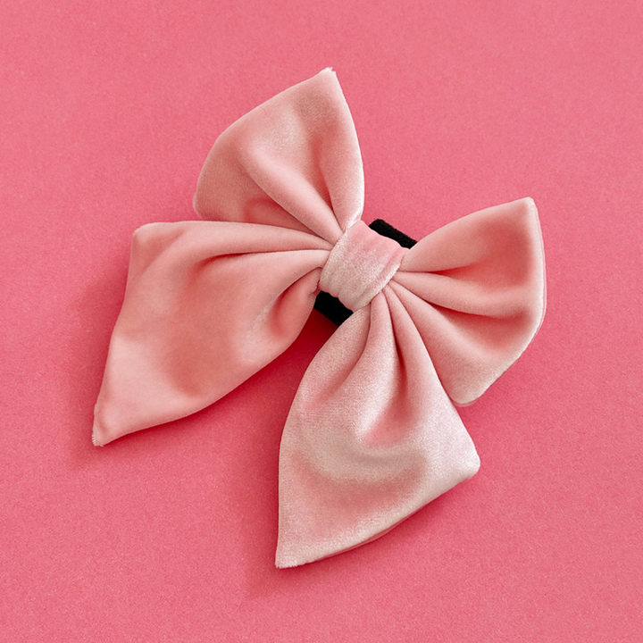 PERSONALISED Velvet Sailor Bow Tie - Baby Pink