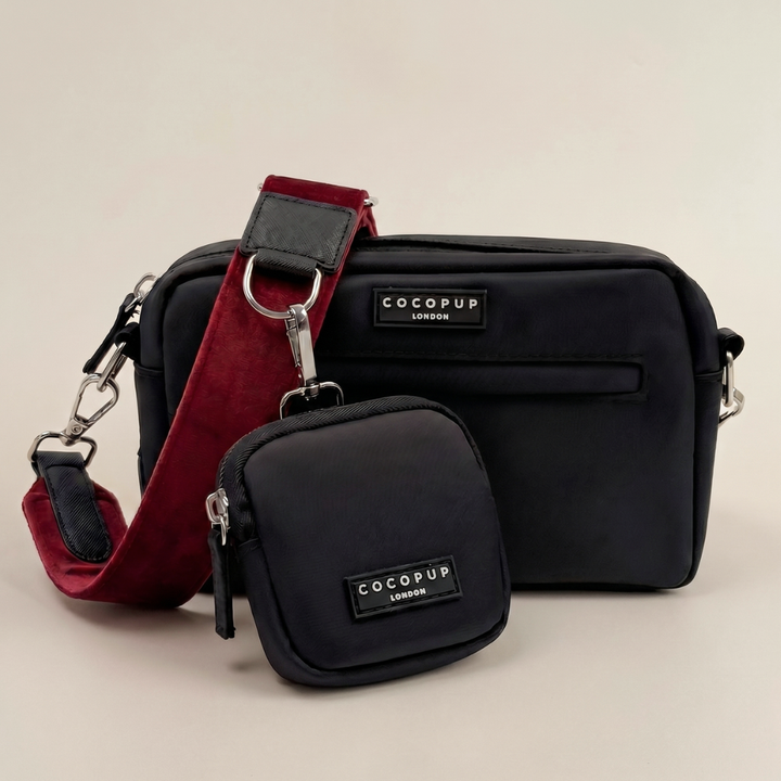 Dog Walking Bag Bundle - Berry Red Velvet