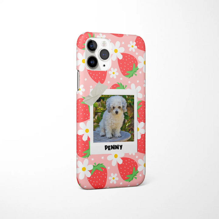 Patterned Personalised Polaroid Dog Phone Case - Upload Your Photo