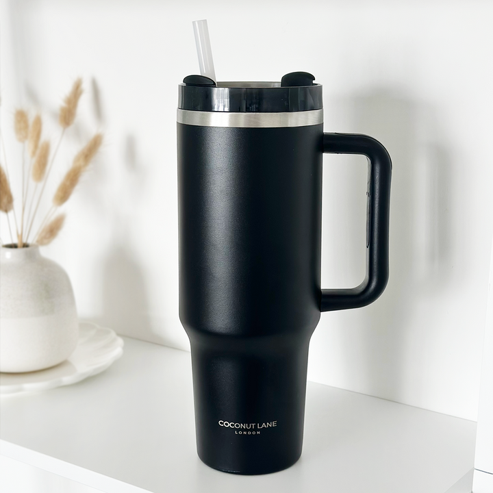 Onyx Black Stainless Steel Tumbler - By Coconut Lane