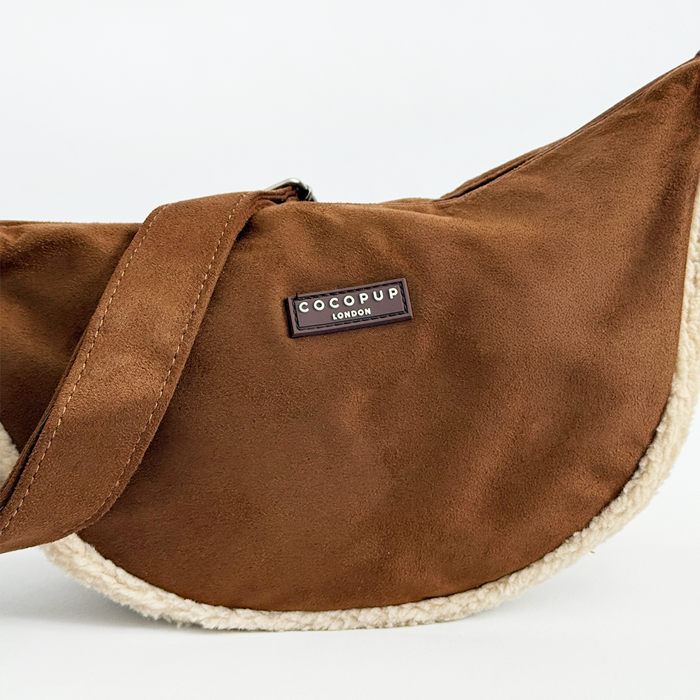 Crossbody Crescent Dog Walking Bag - Brown Aviator