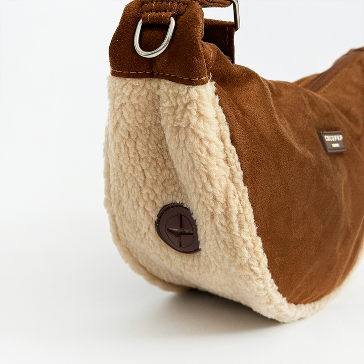 Crossbody Crescent Dog Walking Bag - Brown Aviator