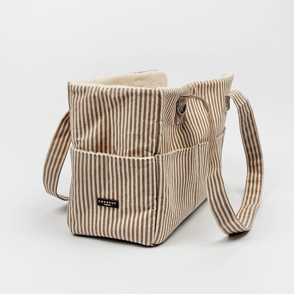 Dog Carrier - London Linen Stripes