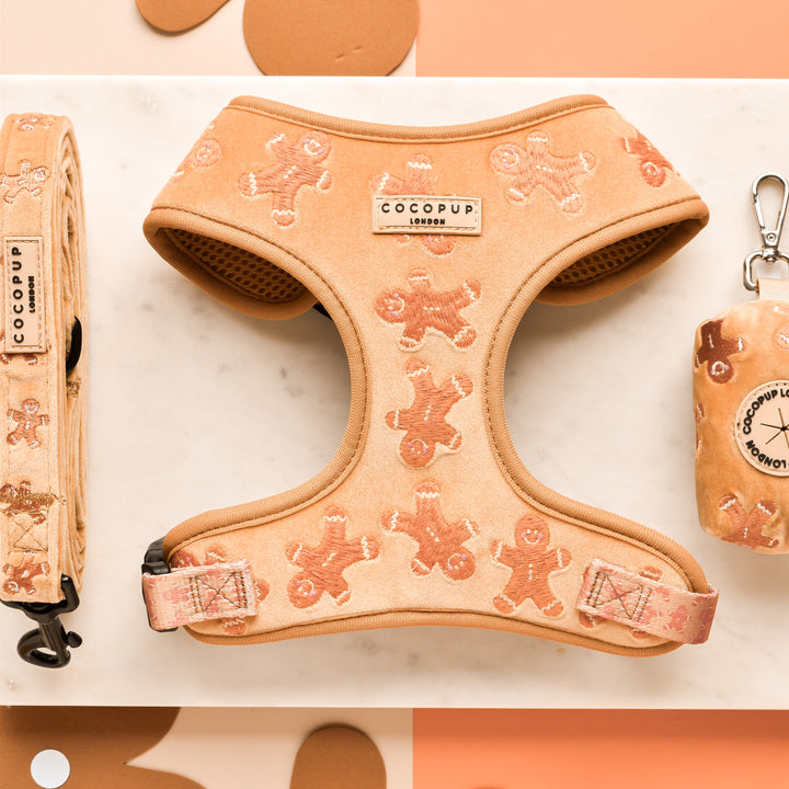 Luxe Velvet Adjustable Neck Harness - Gingerbread Treats