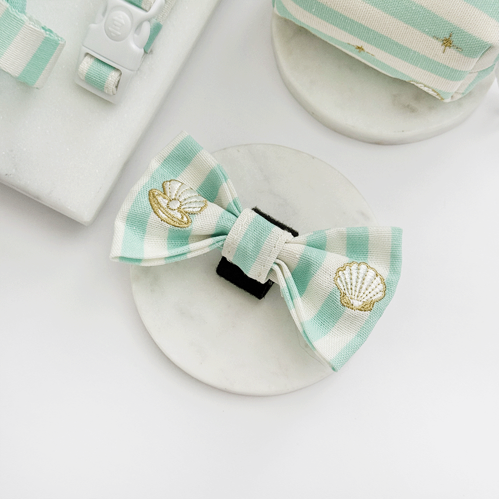 Mermaid Pearl Pup Bow Tie