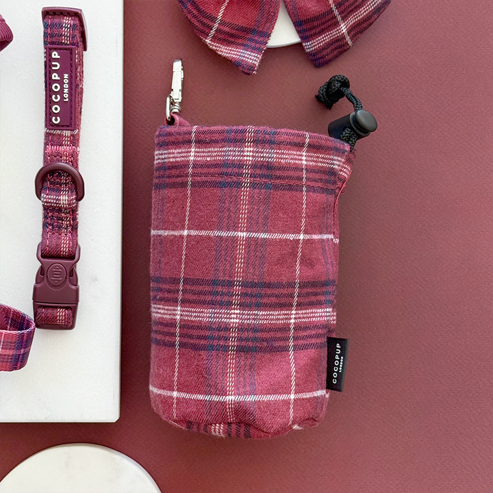 Drawstring Treat Pouch - Mulberry Plaid