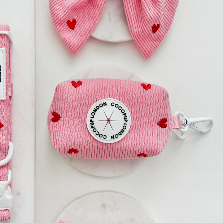 Pink Heartstrings Cord Poop Bag Holder