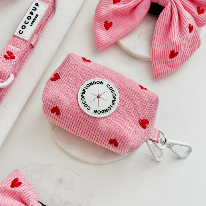Pink Heartstrings Cord Poop Bag Holder