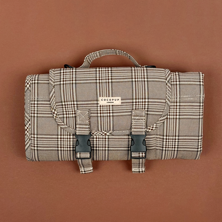 PERSONALISED Travel Mat - Pup Plaid