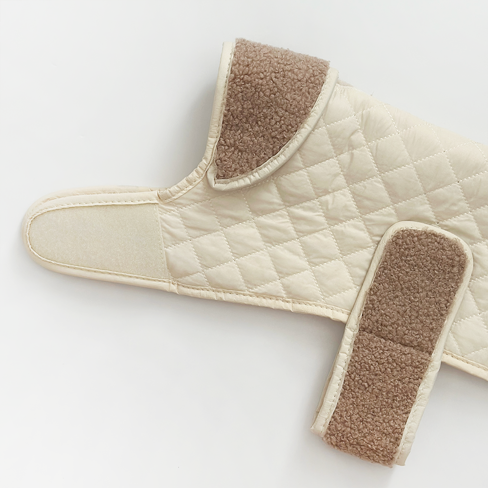 LUXE Quilted Dog Coat - Creamy Chai