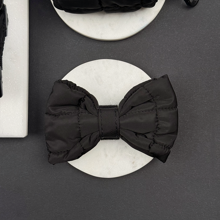 Onyx Quilted Bow Tie