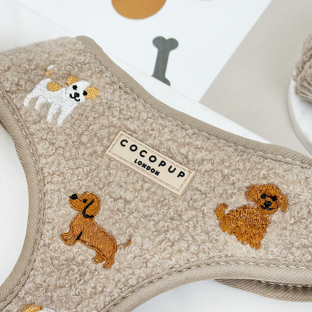 Ralph & Friends Mocha Teddy Adjustable Neck Harness, Lead & Collar Bundle