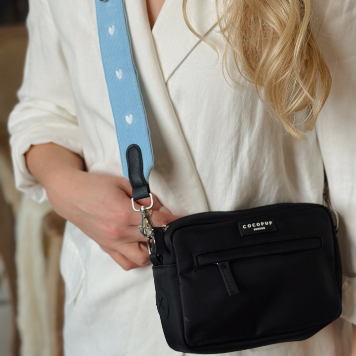 Dog Walking Black Bag Bundle - Blue Heartstrings Cord