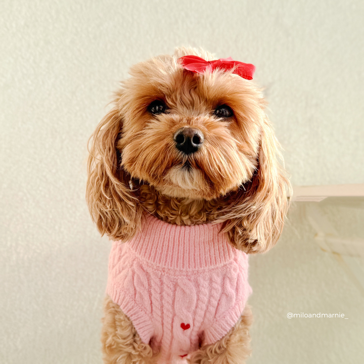 Jumper - Cable Knit Pink Heartstrings