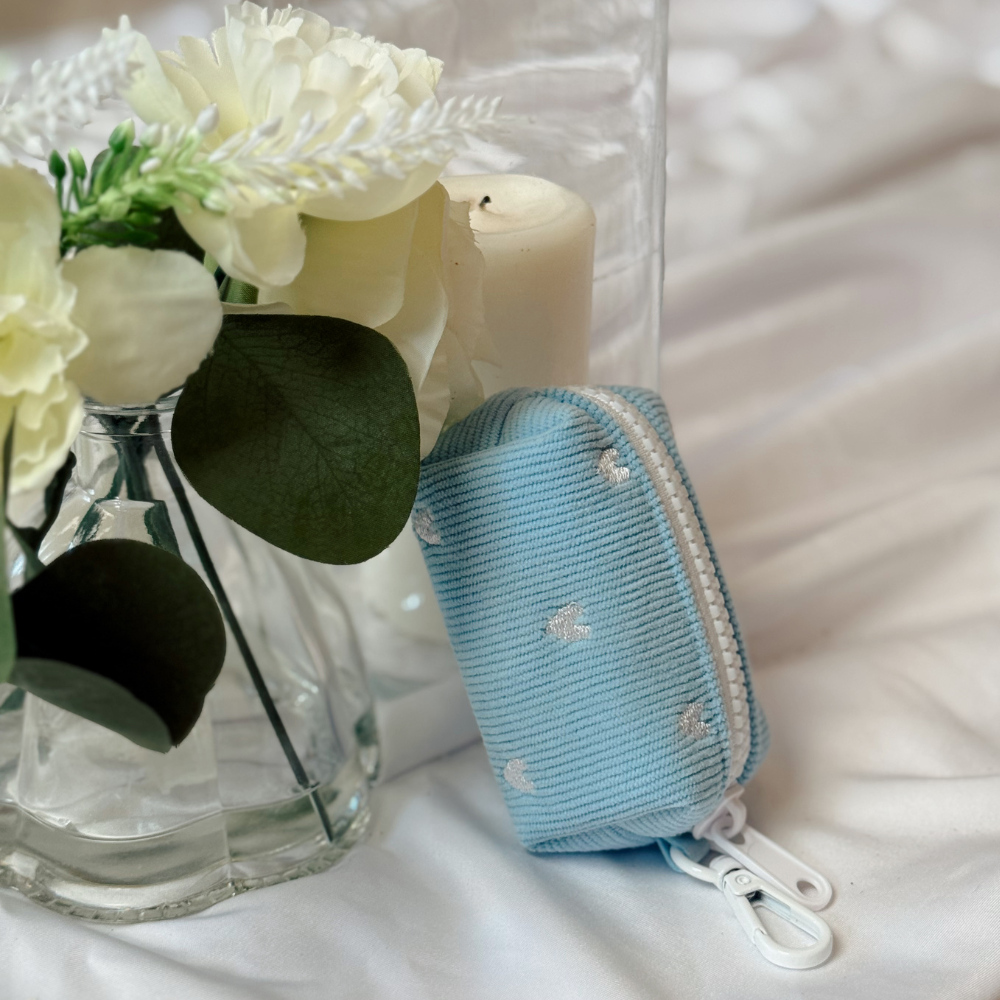 Blue Heartstrings Cord Poop Bag Holder
