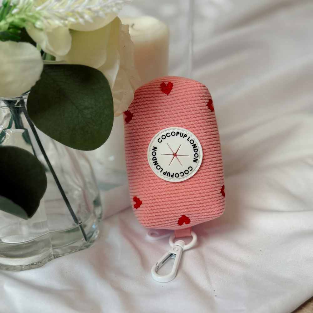 Pink Heartstrings Cord Poop Bag Holder