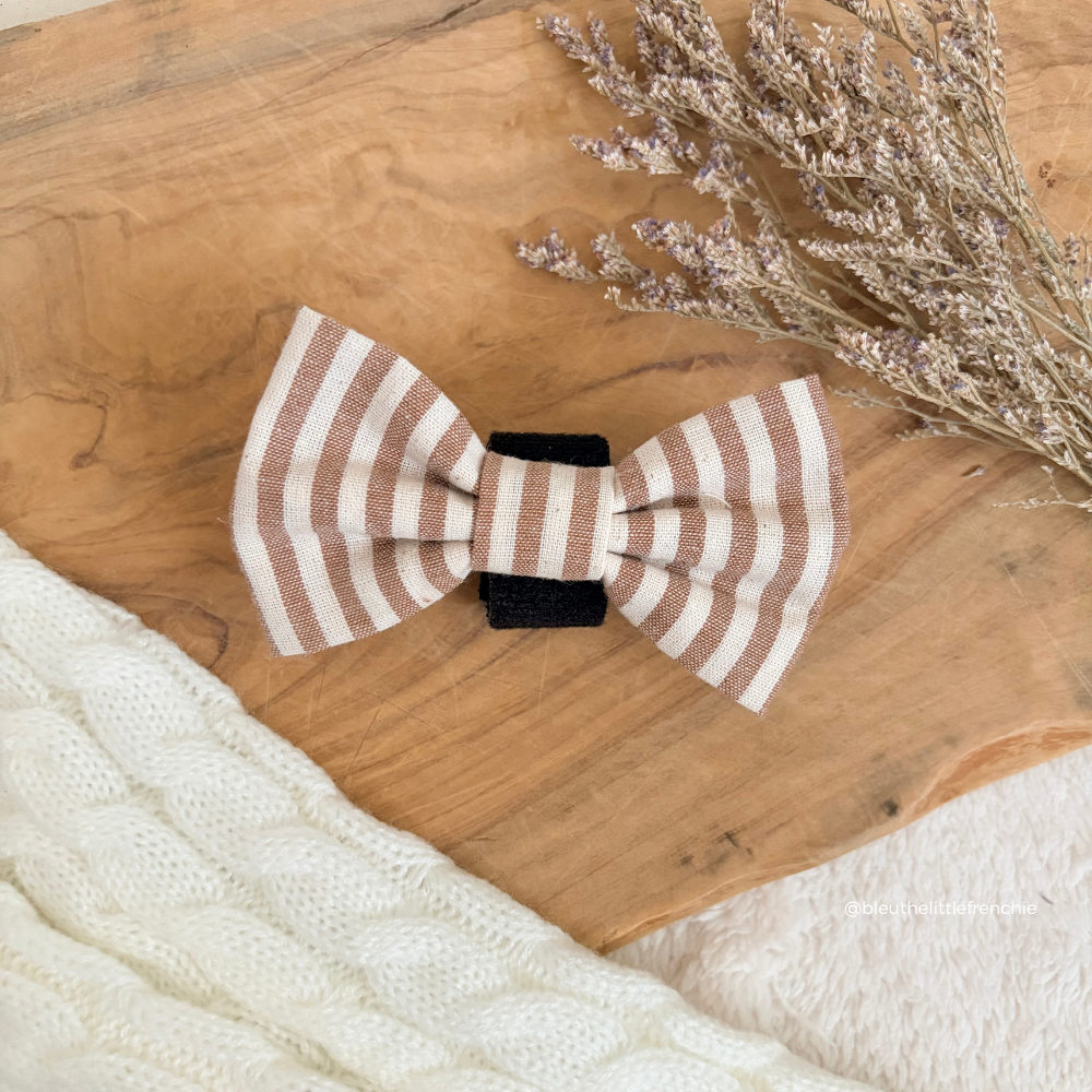 London Linen Stripes Bow Tie