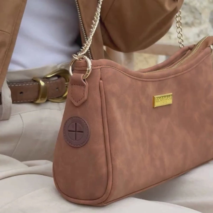 Dog Walking Bag - Tan Suedette