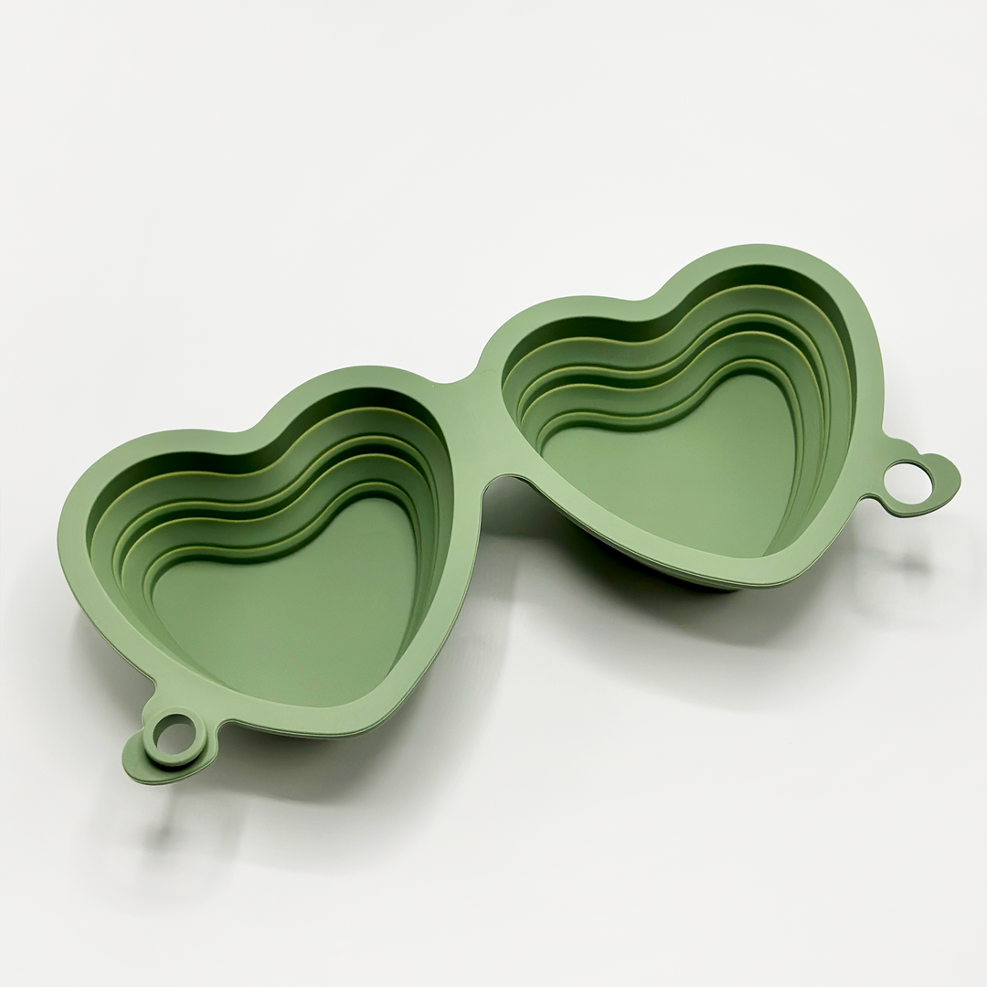 Heart Collapsible Bowl - Sage